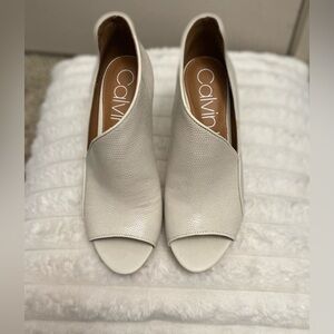 Calvin Klein Women's Cream Peep-Toe Heels